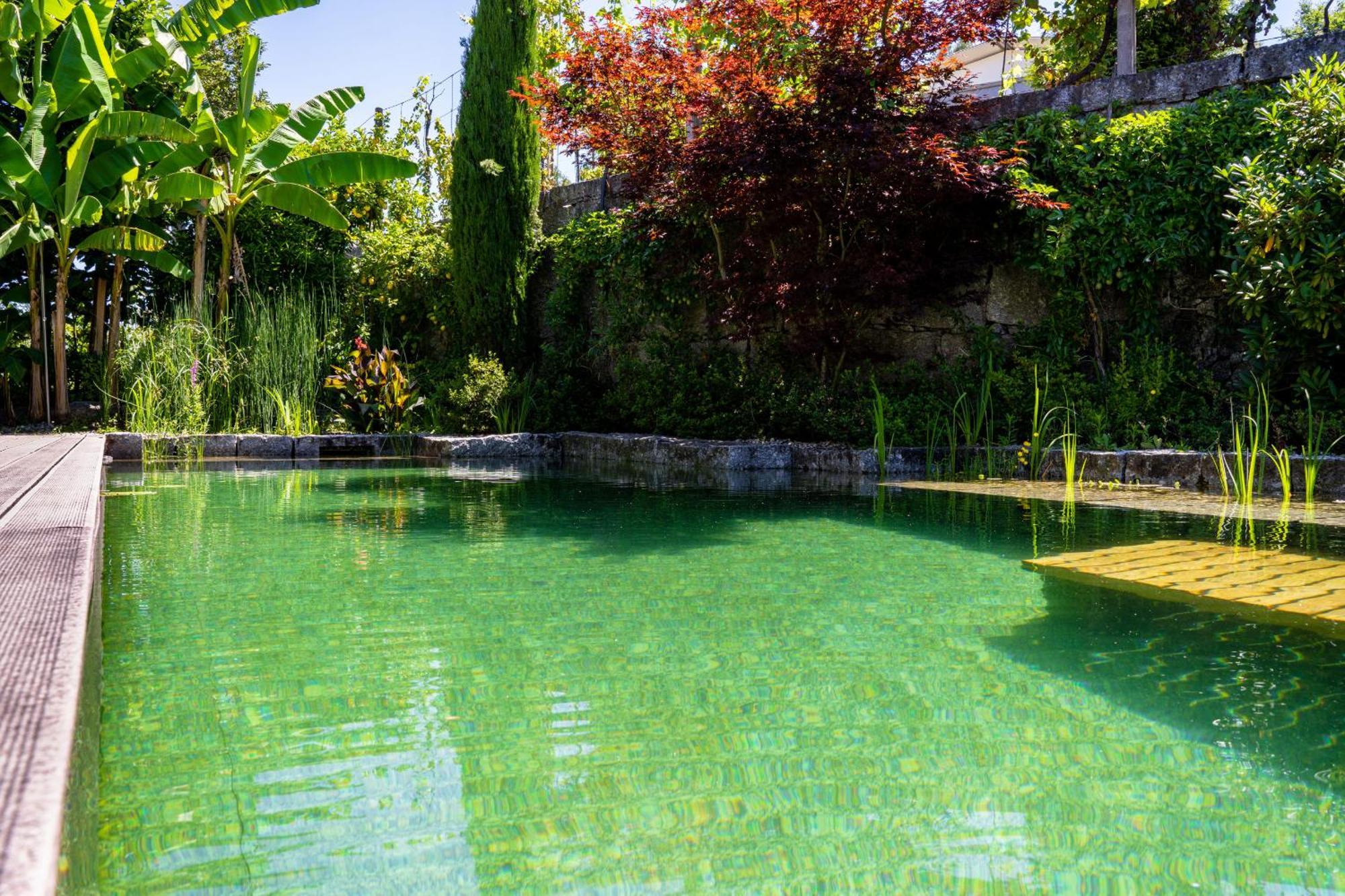 Gondomar Guimaraes - Moradia V3 Com Piscina Natural By House And People Exterior photo
